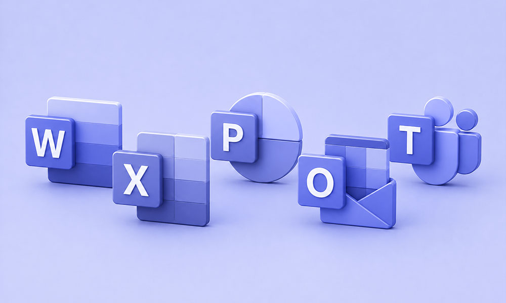 Mehrere Icons der Microsoft Office Anwendungen